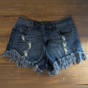 ELAN Denim Shorts Women Medium Mid Waisted Booty Shorts Festival‎ Cut Off